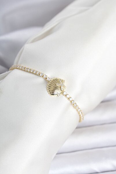 Inure Jewelry Brass Gold Color Sea Shell Model Waterway Women's Bracelet