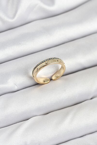 Inure Jewelry Brass Gold Color Row Zircon Stone Polar Star Model Women's Ring