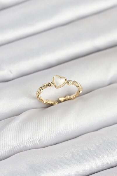 Inure Jewelry Brass Gold Color Heart Model Women's Ring