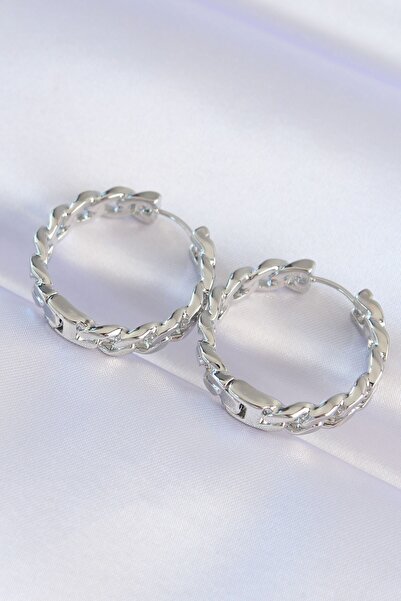 Inure Jewelry النحاس الفضة اللون سلسلة نموذج هوب القرط