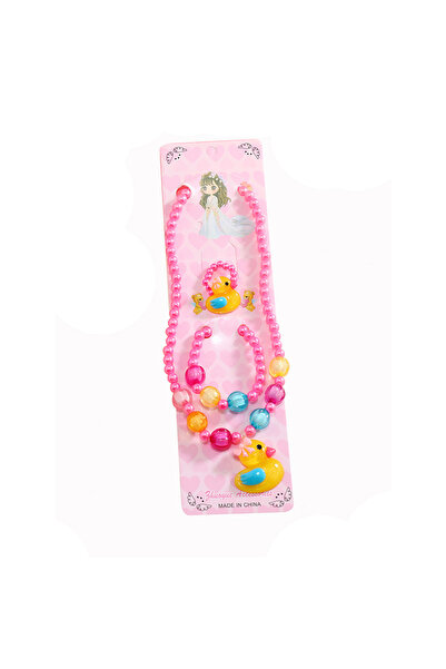 Choice Fushia Baby Girls Imitation Pearl Beads Jewelry Set Cute Duck Necklace...