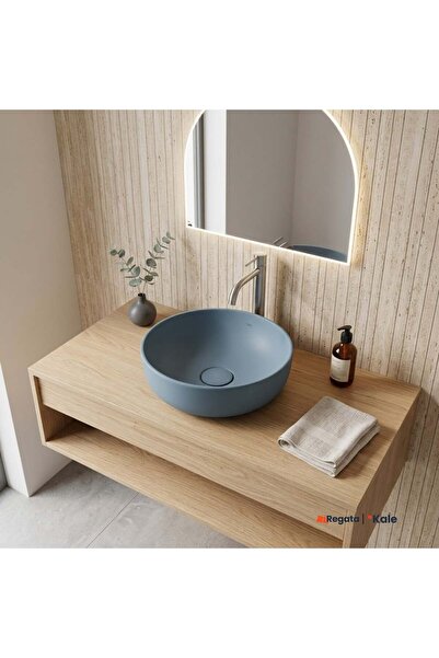 KALE Zero 2.0 40 Cm Mat Mavi Yuvarlak Çanak Lavabo