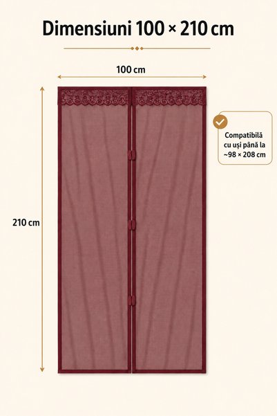 MOSQY Plasă Magnetică Anti-Insecte pentru Ușă, 100x210 cm