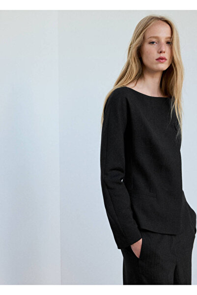 MANGO Woman Fitted boat neck blazer