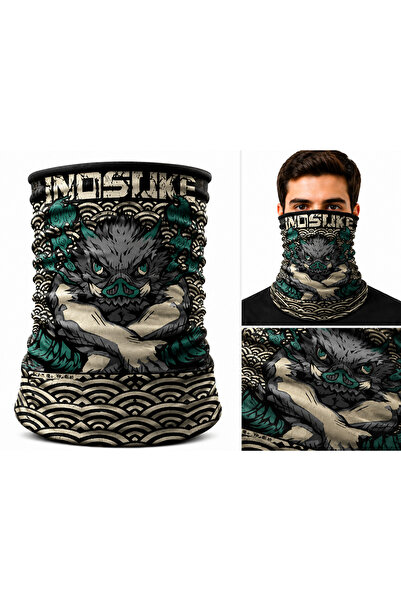 FG KONNİCHİWA Demon Slayer Demon Slays Printed Bandana Anime Face Mask and Ne...