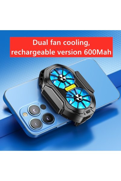 Choice FS01 600mAh New Dual Fan 600mah Rechargeable Mobile Phone Radiator Lar...