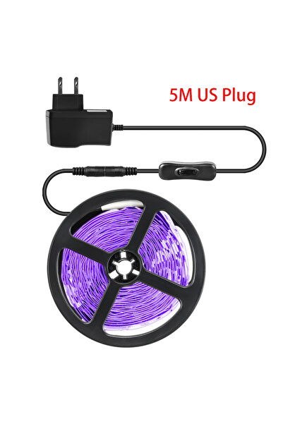 Choice 5M US SET UV DC 12V 5M LED Light Strip Ultraviolet 385-400nm Black Lig...