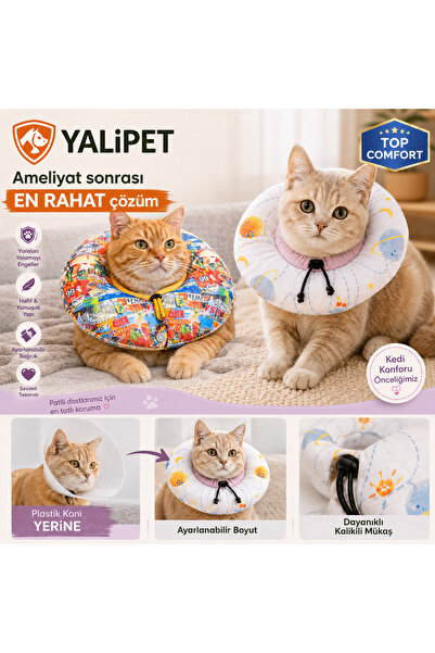 yalıpet Kedi Köpek Boyunluk - Koruyucu Elizabeth Yaka & Tırnak Kesme Yardımcı...