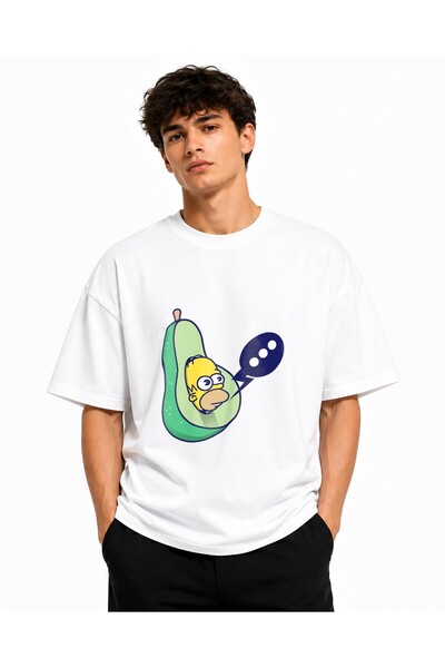 Inscriptie Ουνισέξ Βαμβακερό T-shirt Υψηλής Ποιότητας  "Χόμερ αβοκάντο "