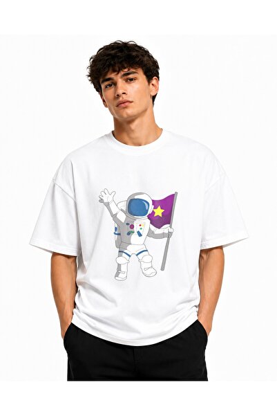 Inscriptie Tricou Unisex Bumbac Premium Casual " Cartoon space astronaut "