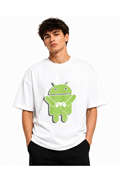 Inscriptie Tricou Unisex Bumbac Premium Casual " Android playing game "