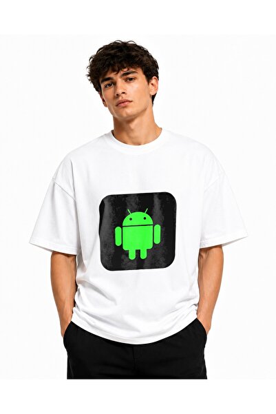 Inscriptie Tricou Unisex Bumbac Premium Casual " Android green & black "