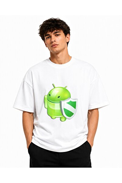 Inscriptie Ουνισέξ Βαμβακερό T-Shirt Υψηλής Ποιότητας  "Android Shield "