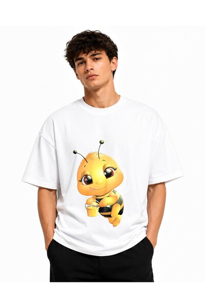 Inscriptie Tricou Unisex Bumbac Premium Casual " Bee and honey "