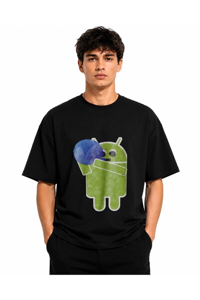 Inscriptie Unisex Premium Cotton Casual T-Shirt "Android 7.1 2 logo"