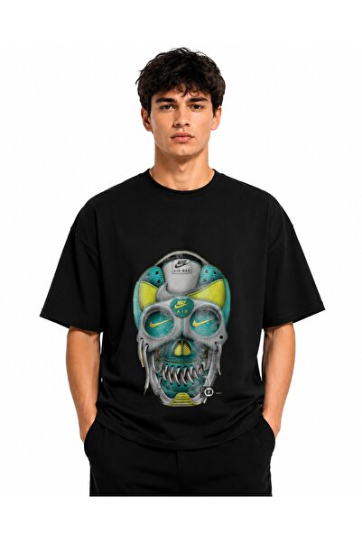Inscriptie Unisex Premium Cotton Casual T-Shirt "Nike skull"