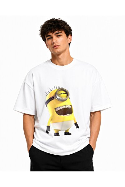 Inscriptie Tricou Unisex Bumbac Premium Casual " Laughing minion "