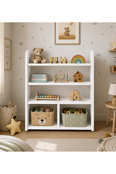 HEPSİMONTE Montessori - Oval Kenarlı - Oyuncak Dolabı