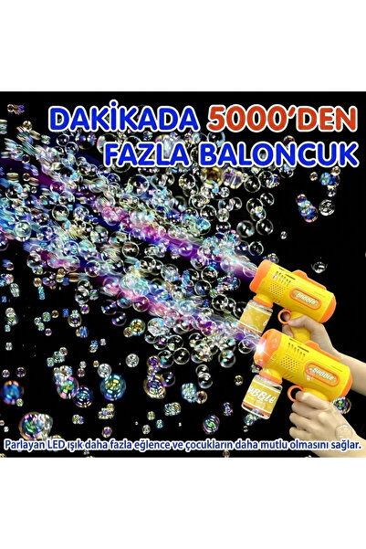 Brother Toys Pilli Işıklı Köpük Tabancası Baloncuk Tabancası Baloncuk Likidi Hediyeli