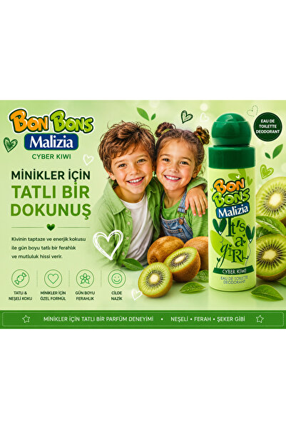 Malizia Bon Bons Çocuk Deodorant Sprey Siber Kivi 75 ml