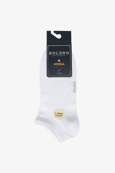 Bolero Men's Summer White Modal Booties Socks White
