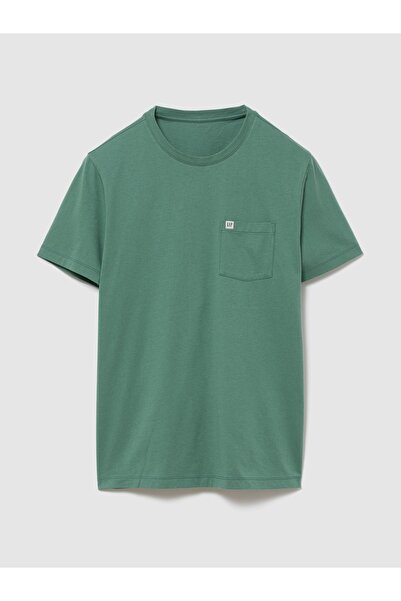 GAP Erkek Yeşil Organik Pamuk Cepli T-Shirt
