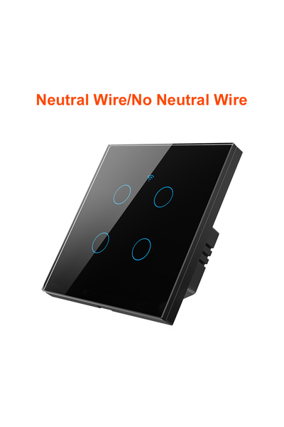 Choice1 Wifi 4 Gang For Tuya Wifi Smart Light Switch No Neutral Wire Touch Pa...