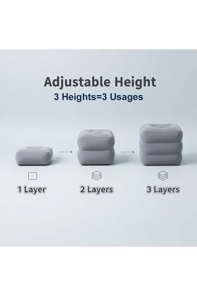 Choice grey Inflatable Three Layer Mat Air Foot Rest Mattress for Sleep Trave...