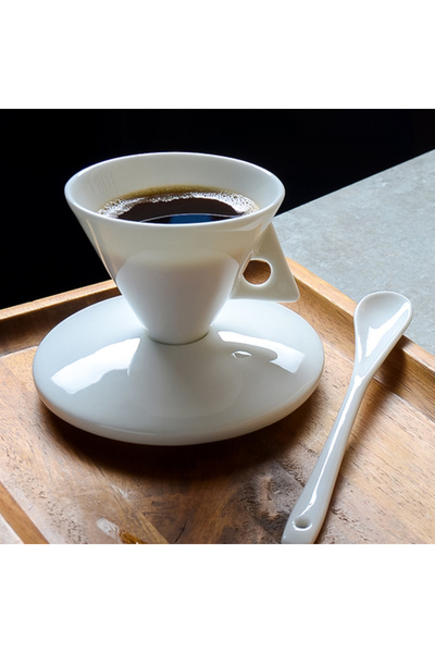 Choice 50ml 3 piece set Bone China Hand Brewed Coffee Cups and Saucers Set wi...