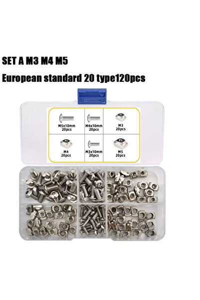 Choice SETA Aluminum Profile T-Slot Nut And Hex Bolt Set M3 M4 M5 M6 2020 303...