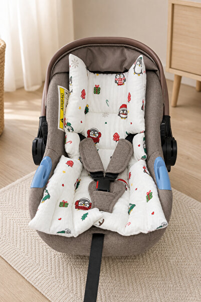 Ponchik 100% Cotton Muslin Stroller Cushion and Car Seat Cushion |   Beads Si...