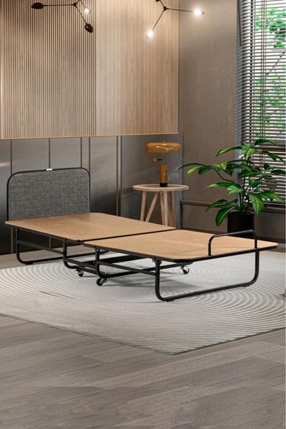 Niron Yatak Niron Otel Katlanır Yatak - 90x200 Cm Tek Kişilik Yaylı Yatak Ve Karyola
