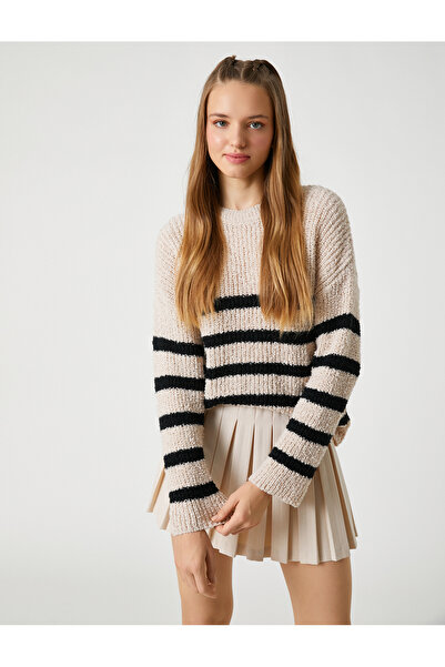 Koton Knitted Sweater Crew Neck Long Sleeve