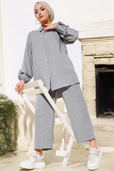 HAKKE Linen Women's Double Suit - Buttoned