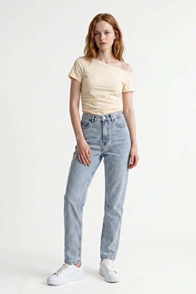 HAKKE Önü Taşlı Mom Jean PANTOLON