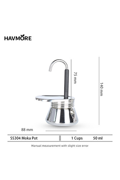 Choice 1cup 1 2 4Cups Espresso Coffee Maker Stainless Steel Mini Moka Pot Wit...