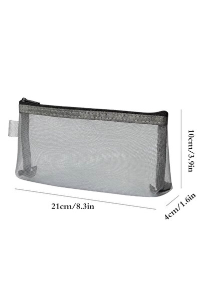 Choice Grey 1PC Clear Mesh Pencil Case Portable Stereoscopic Zipper Pouch Sch...
