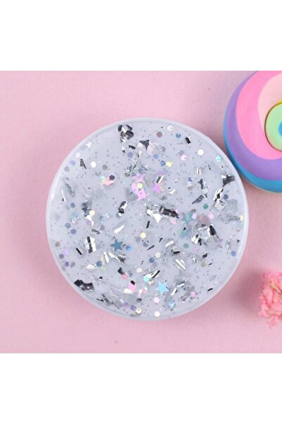 Choice WHITE Round Glitter Phone Holder Ring Holder Universal Mobile Phone Fi...