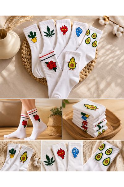 çorapdunyam 7” Patterned Perfumed Cheerful College Tennis Socks