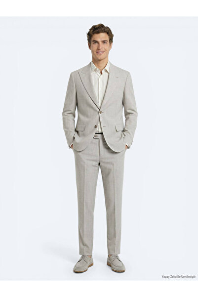 Kip Mink Patterned Modern Fit Wool Blend Suit