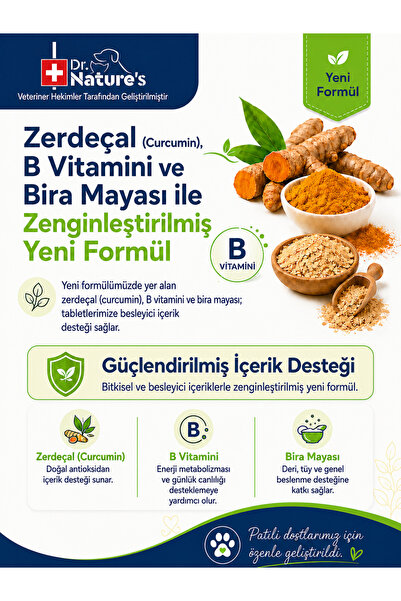 Dr. Nature's Köpekler İçin B Kompleks C Vitamini 75 Tablet Enerji Metabolizması ve