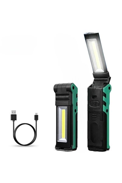 Choice3 Green Large Size Portable COB LED Work Light USB Rechargeable Flashli...