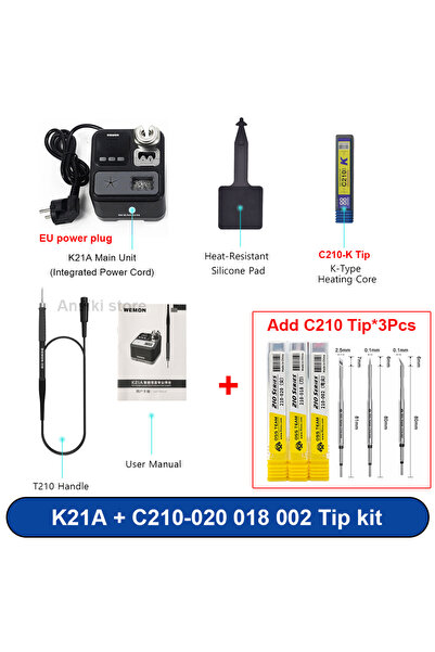 Choice1 قابس طاقة أوروبي K21A مع رؤوس C210 وTipx3 وANSIKI K21A T210 لمحطة الل...