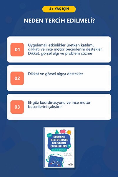 Abm Yayınevi Dikkat ve Odaklanma Etkinlikleri 2 4+ Yaş Çocuk Etkinlik Kitabı
