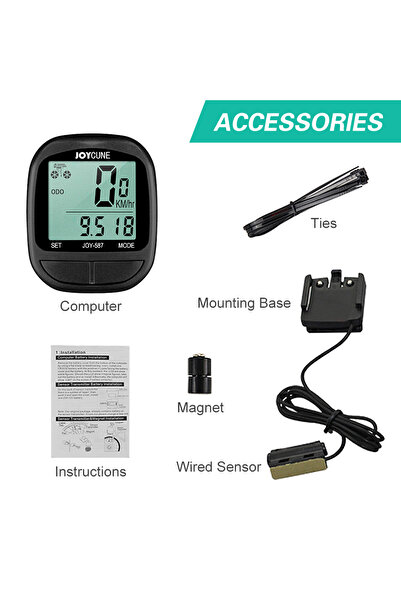 Choice Black Bike Computer Bicycle Waterproof Wired Speedometer and Odometer ...