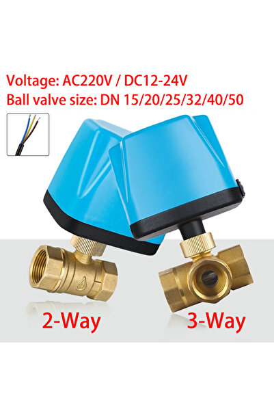 Choice13 DN15 DC12V-24V 2-Way DC12V-24V or AC220V Electric Brass Ball Valve, ...