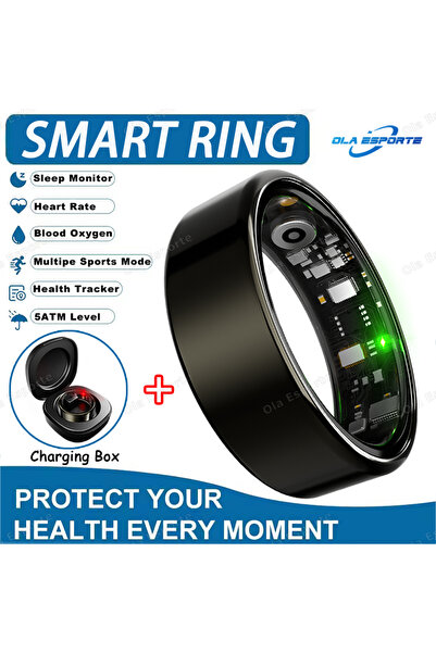 Choice8 14 Black Pro Smart Ring Bluetooth Call Heart Rate Blood Pressure Moni...