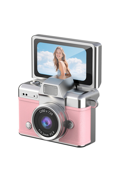 choice2 Pink Mini Keychain Camera 1.47 Inch Flip Screen Digital CameraHD Pock...