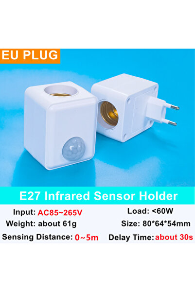 choice2 EU-Motion Sensor AC85-265V EU/US Plug E27 PIR Motion Sensor LED Switc...