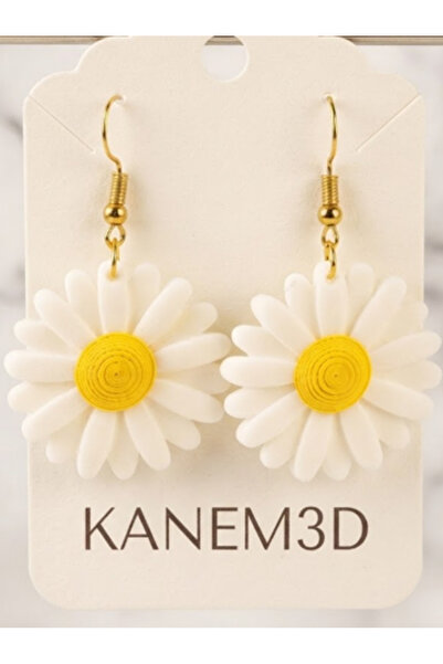 Kanem3D Big Daisy Earrings - Special Design Dangle Lightweight Eco-Friendly W...